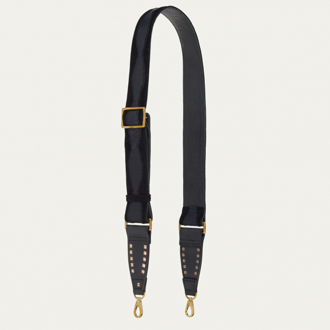 Black Lizard Patchwork Strap