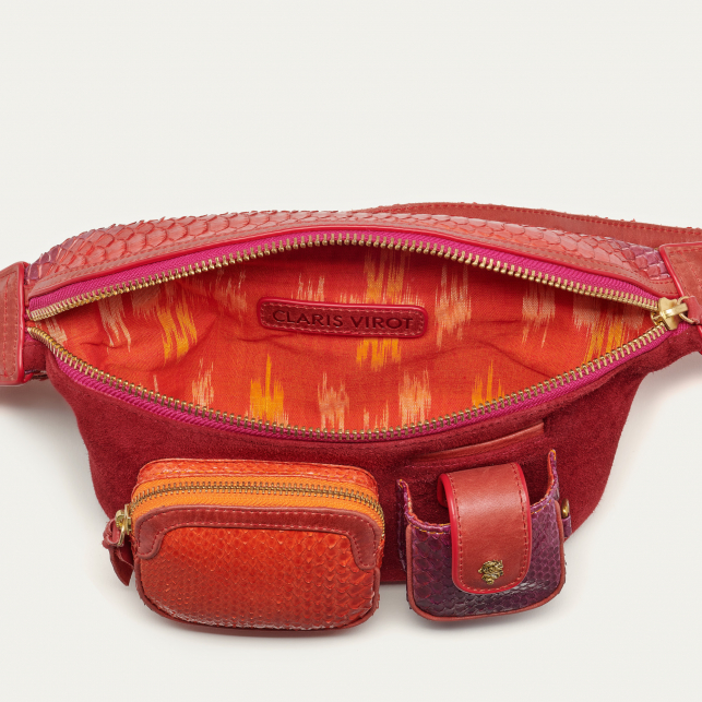 Sac Banane Python Romeo Rouge Levant
