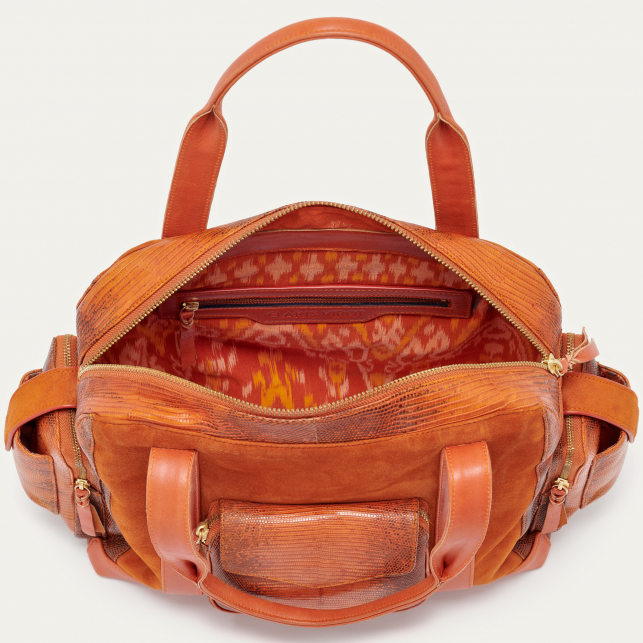 Cabas Lézard Leo Marron Caramel Kocha