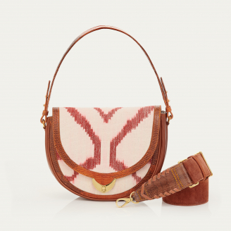 Claris Virot Choco Python Bag Charly With Endek Strap in Red