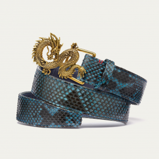 Ceinture Python Lagon Dragon Dorée