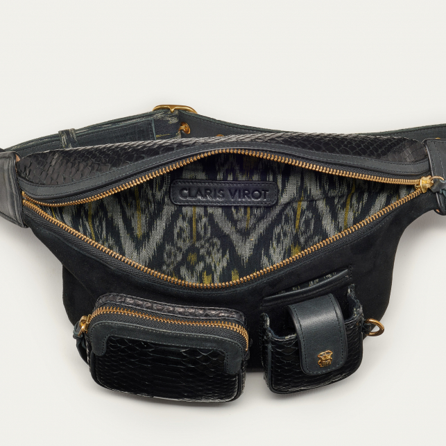 Golden Black Python Fanny Pack Romeo