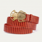 Embossed Braided Anko Leather Beetle Gold Baby Belt