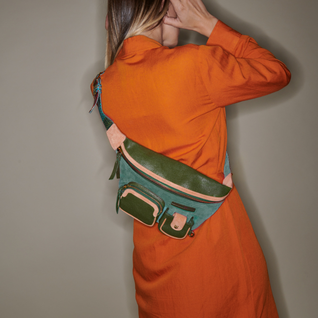 Lime Leather Fanny Pack Romeo