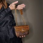 Golden Brown Leather Mini Ava Bag