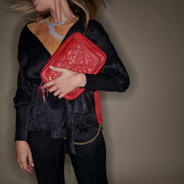 Sac Cuir Big Charly Rouge Vermillon