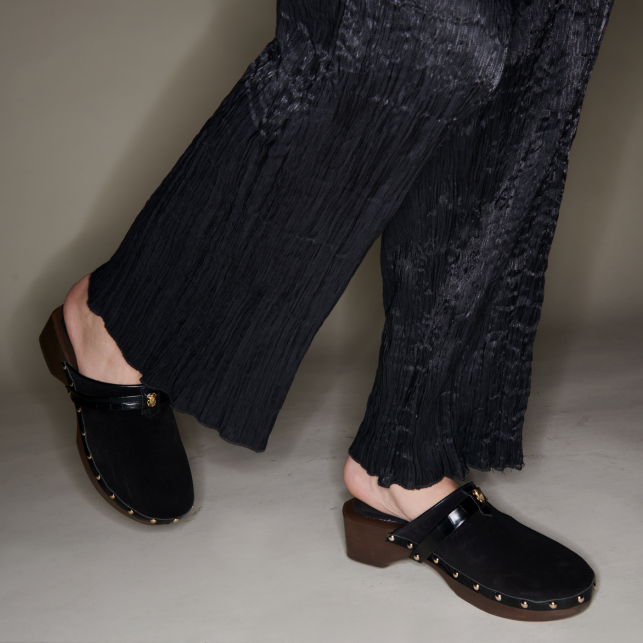Sabot Arlette Cuir Noir