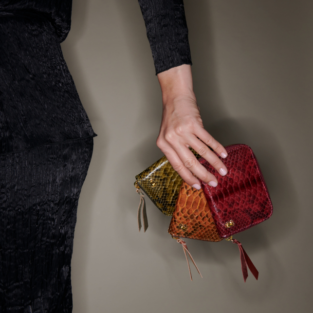 Portefeuille Python Mini Bob Bordeaux