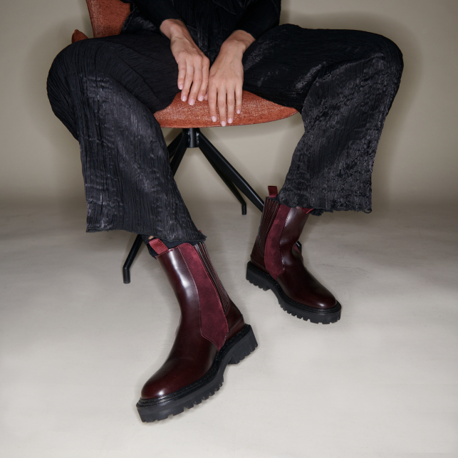 Bottines Chelsea Cuir Ziggy Bordeaux