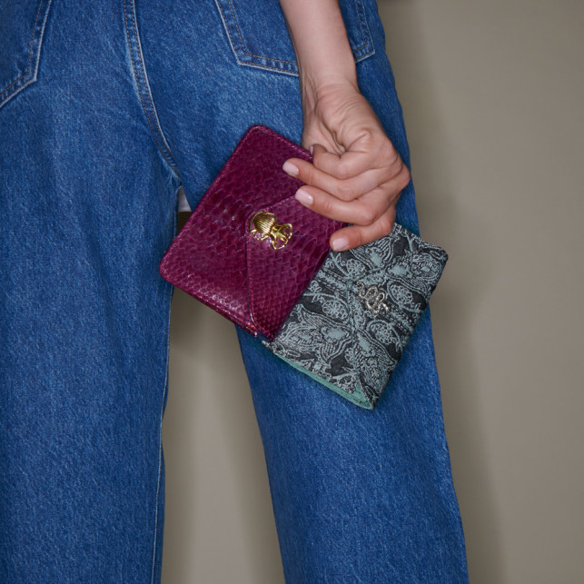 Porte Cartes Cuir Alex Cachemire Jean