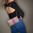 Porte Cartes Python Big Alex Rouge Bordeaux Délavé