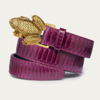 Purple Python Frog Belt Gold