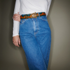 Ceinture Python Vert Orangé