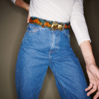 Ceinture Python Vert Orangé