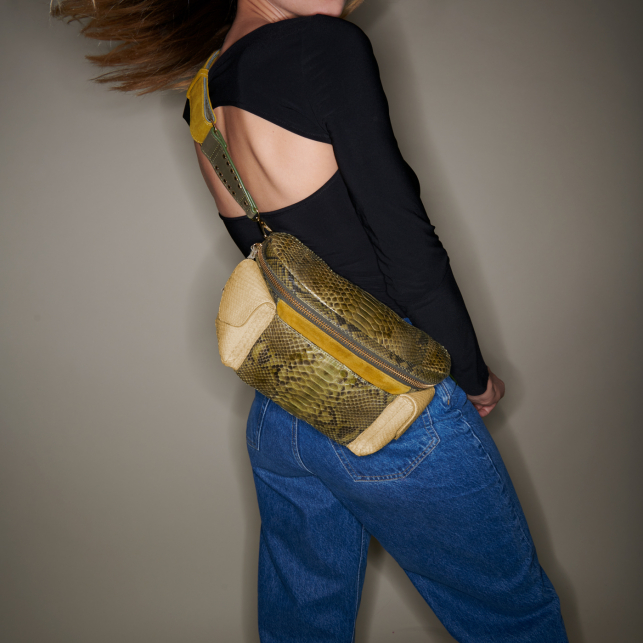 Sac Banane Python Jules Vert Kaki
