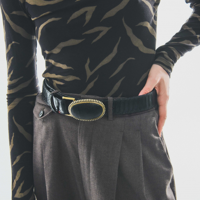 Ceinture Python Noire 