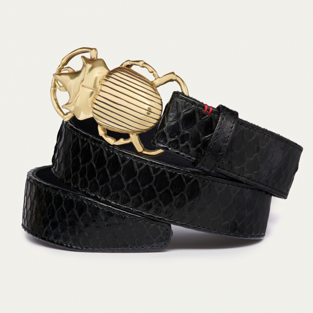 Ceinture Python Beetle Noire Boucle Or