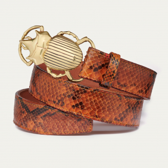 Moka Python Beetle Belt Golden Buckle