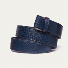 Ceinture Python Navy Boucle Serpent Argent