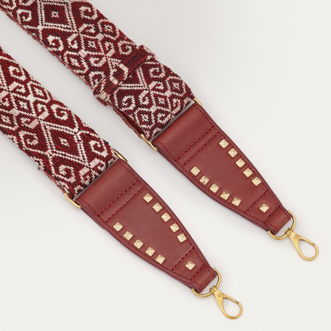 Woven Burgundy Leather Strap