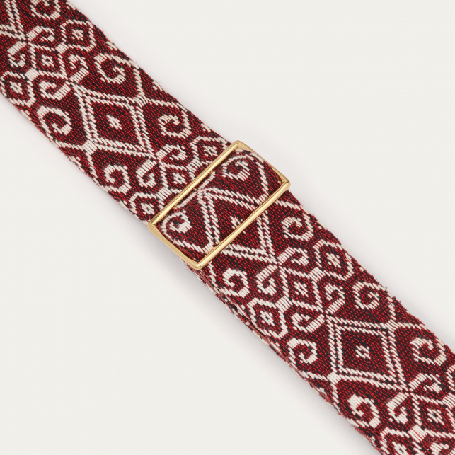 Woven Burgundy Leather Strap