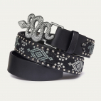 Ceinture Cuir Sumba Serpent Argent