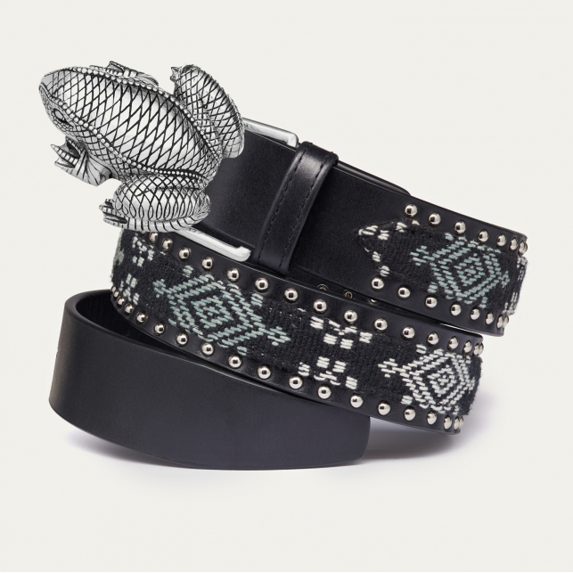 Silver Frog Sumba Leather Belt