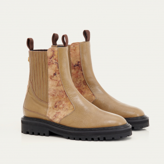 Bottines Chelsea Cuir Ziggy Kaki