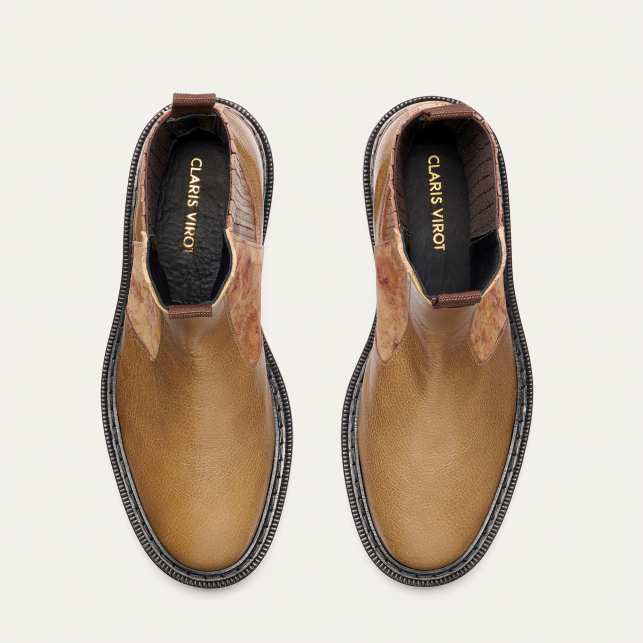 Bottines Chelsea Cuir Ziggy Kaki