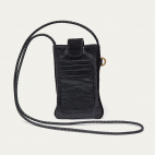 Black Embossed Croco Leather Double Marcus Bag