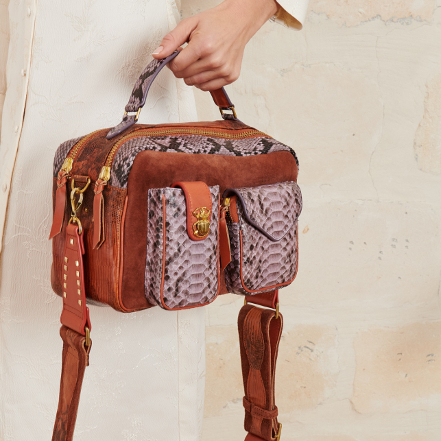 Sac Python César Rose Parme Paruma