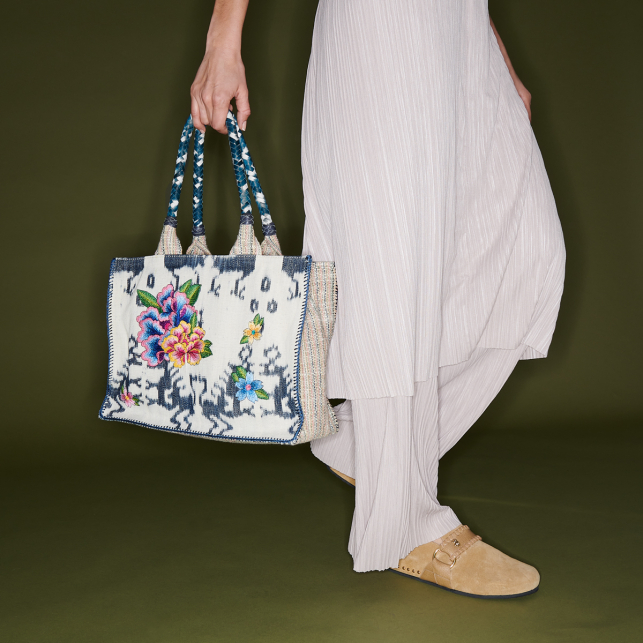 Embroidered Blue Timor Archi Bag