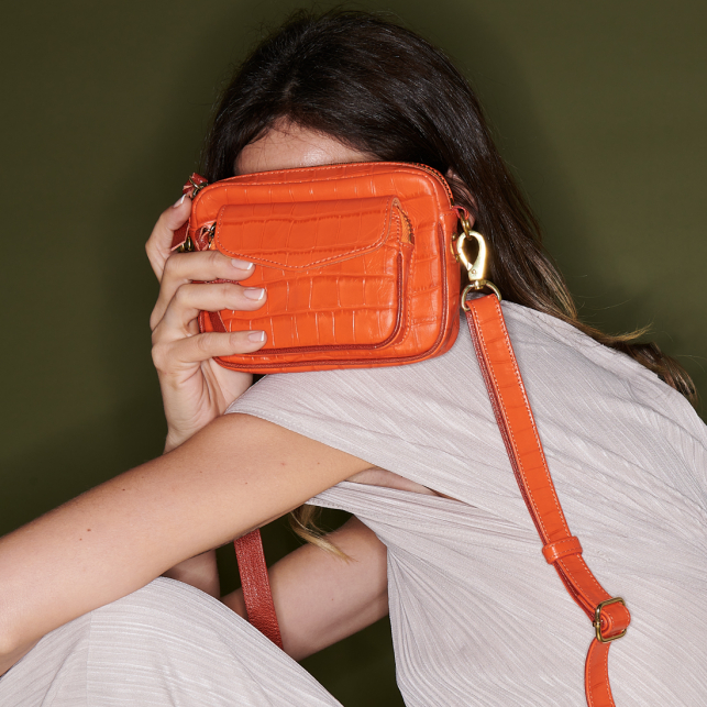 Sac Cuir Baby Charly Orange Koï