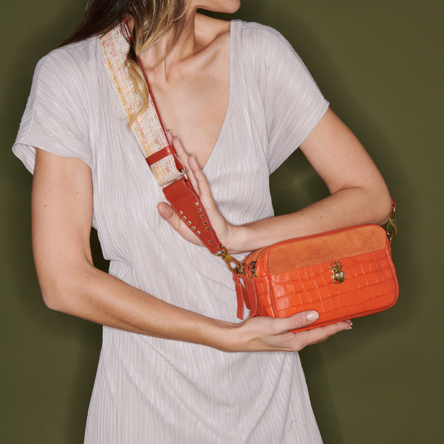 Sac Cuir Lily Orange Koï