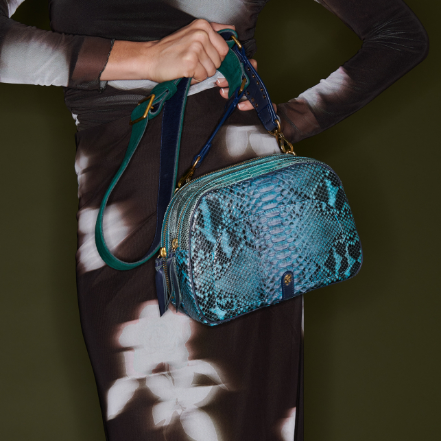 Sac Python Big Clara Bleu Lagon