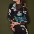 Sac Python Lézard Lily Bleu Lagon