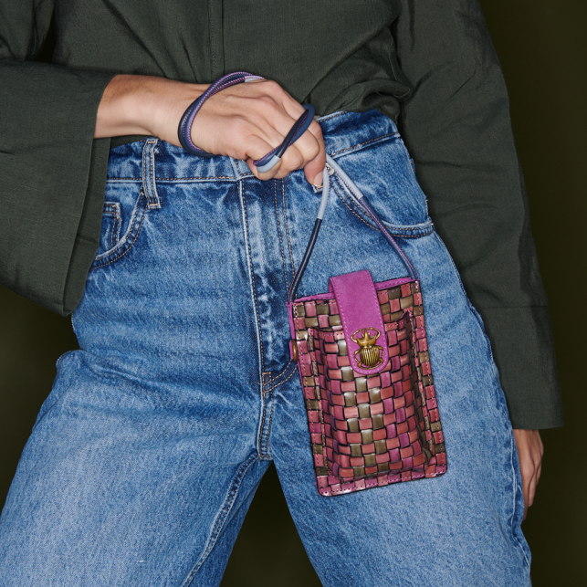 Sakura Leather Phone Bag Double Marcus
