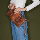 Python Clutch Lou Moka