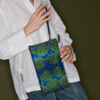 Water Lily Python Lou Clutch