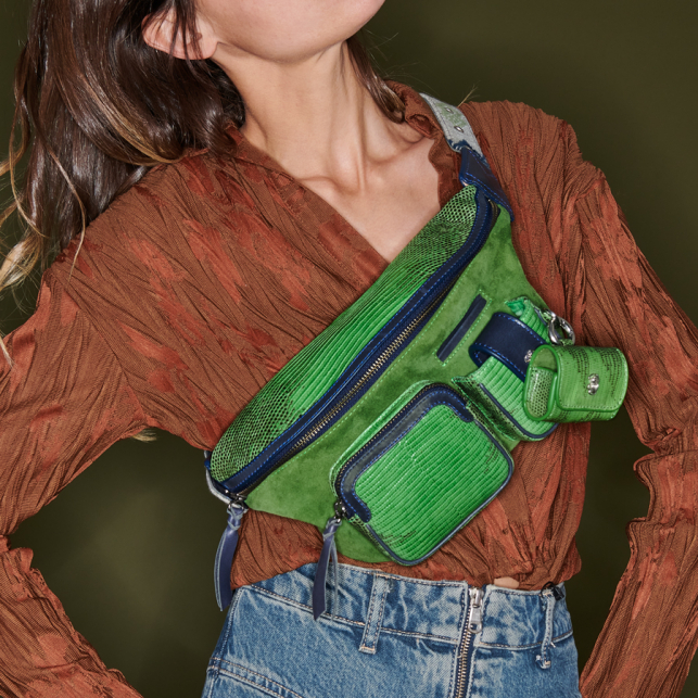 Sac Banane Lézard Romeo Vert Yuzu