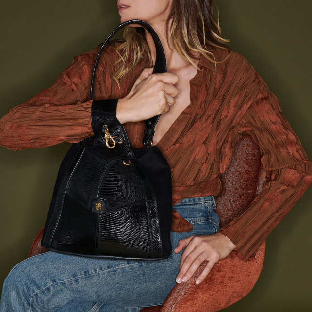 Sac Lézard Mina Noir