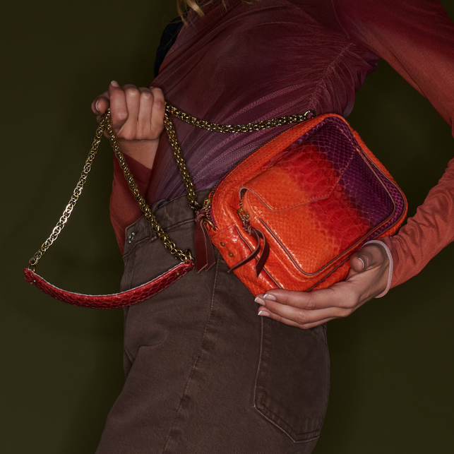 Sac Python Charly Rouge Levant