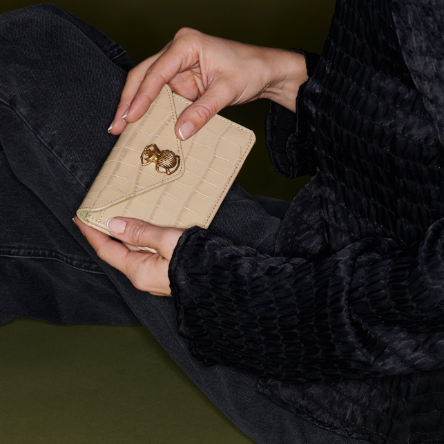 Porte Carte Cuir Embossé Alex Sesame