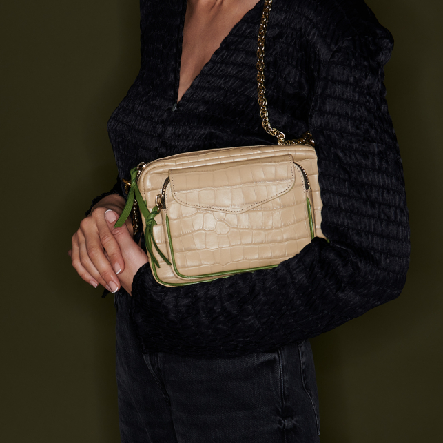 Sac Cuir Charly Beige Sésame