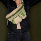 Sac Banane Cuir Embossé Croco Romeo Cuir Beige Sésame