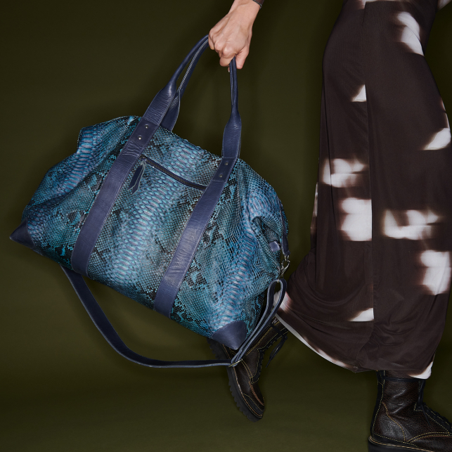 Sac Week-End Python Roger Bleu Lagon L