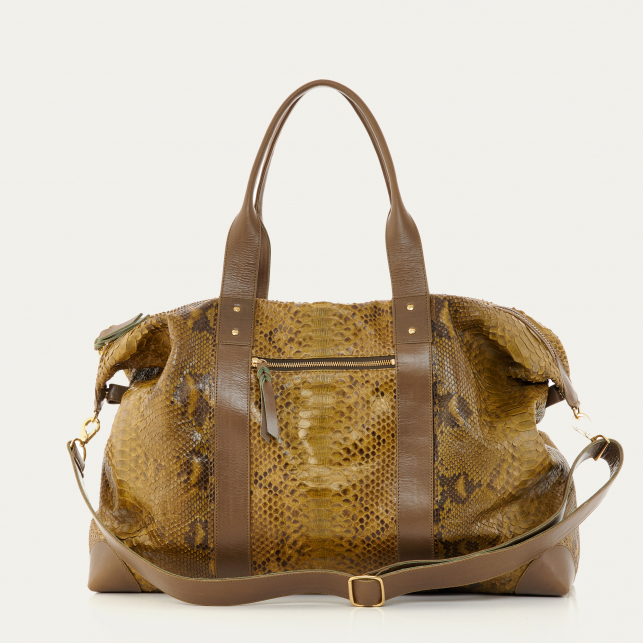 Sac Week-End Python Roger Dark Vert Kaki L