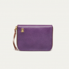 Portefeuille Cuir Grainé Mini Bob Violet