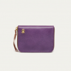 Purple Grained Leather Mini Bob Wallet