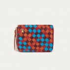 Braided Multicolor Suede Leather Mini Bob Wallet